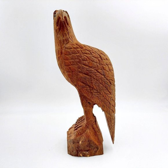 Eagle Carving Vintage Sculpture Wood Art Carved
